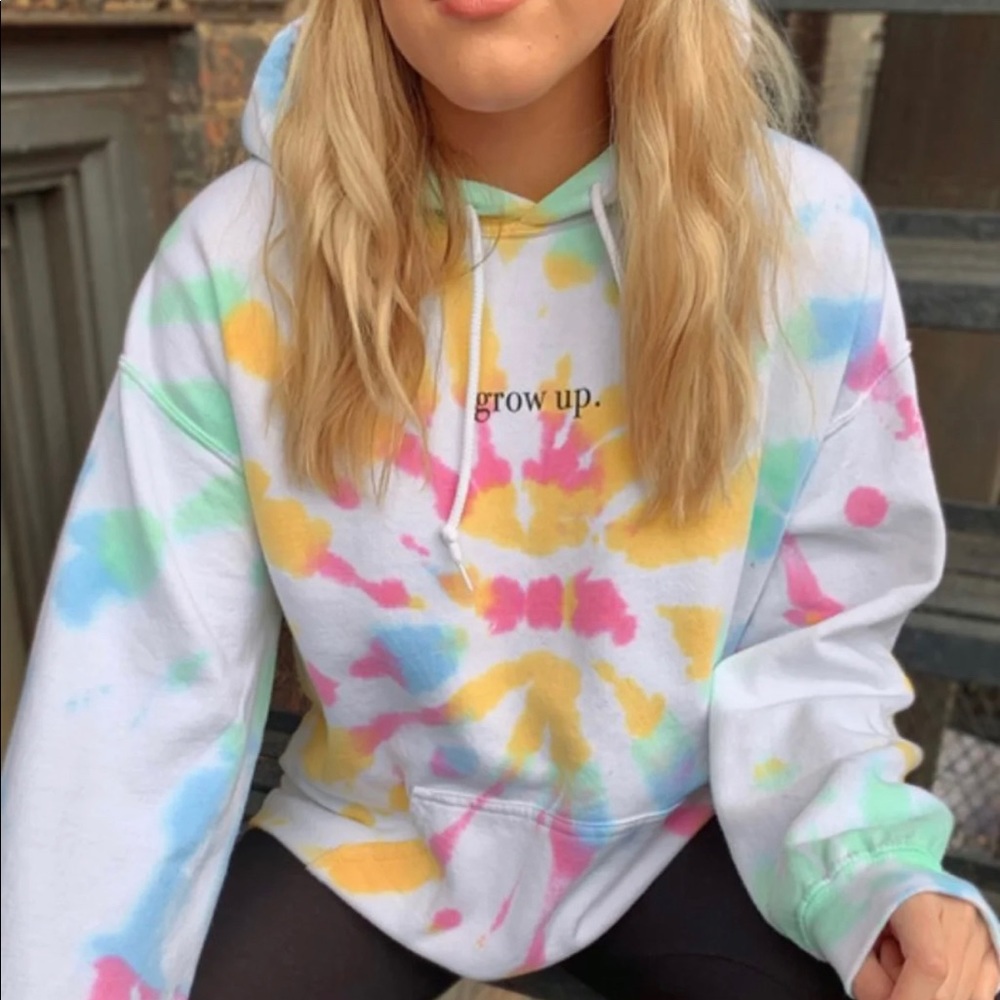 Betches “Grow Up” Tie Dye Hoodie